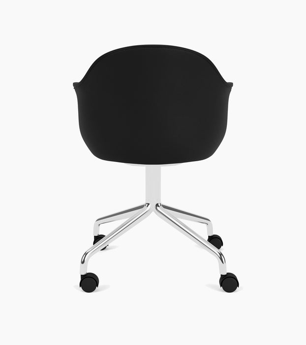 Harbour Dining Chair, Polished Aluminium Star Base w/Casters - Sierra 1001