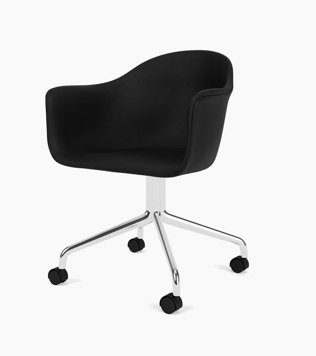 Harbour Dining Chair, Polished Aluminium Star Base w/Casters - Sierra 1001