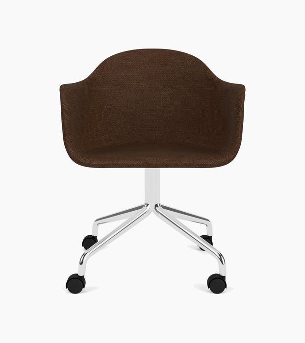 Harbour Dining Chair, Polished Aluminium Star Base w/Casters - Audo Bouclé 07