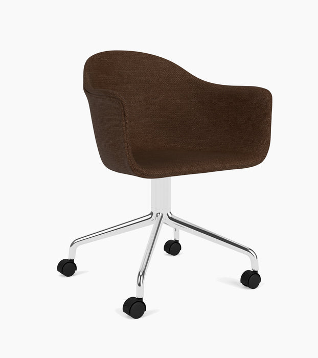 Harbour Dining Chair, Polished Aluminium Star Base w/Casters - Audo Bouclé 07