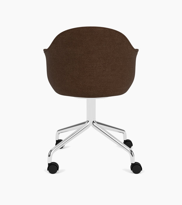 Harbour Dining Chair, Polished Aluminium Star Base w/Casters - Audo Bouclé 07