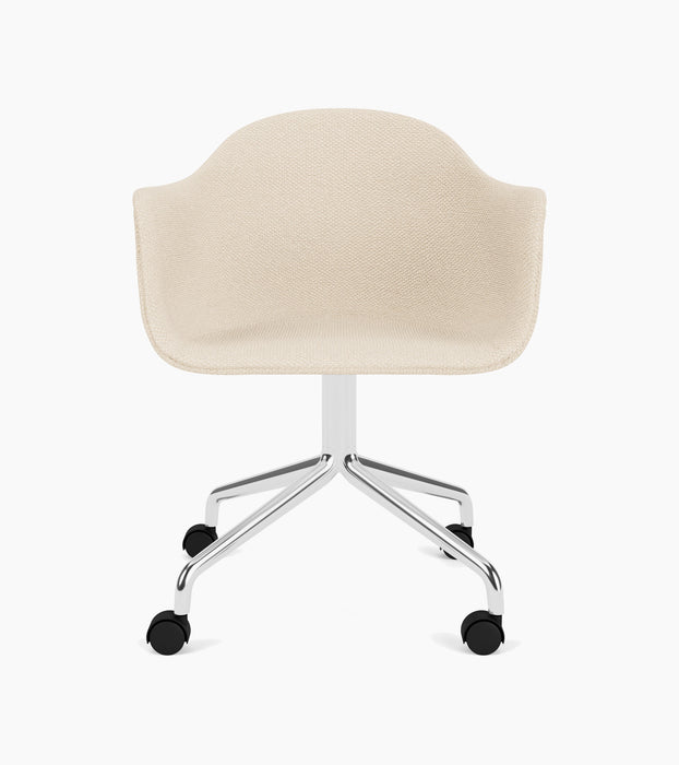 Harbour Dining Chair, Polished Aluminium Star Base w/Casters - Logan Jasmine