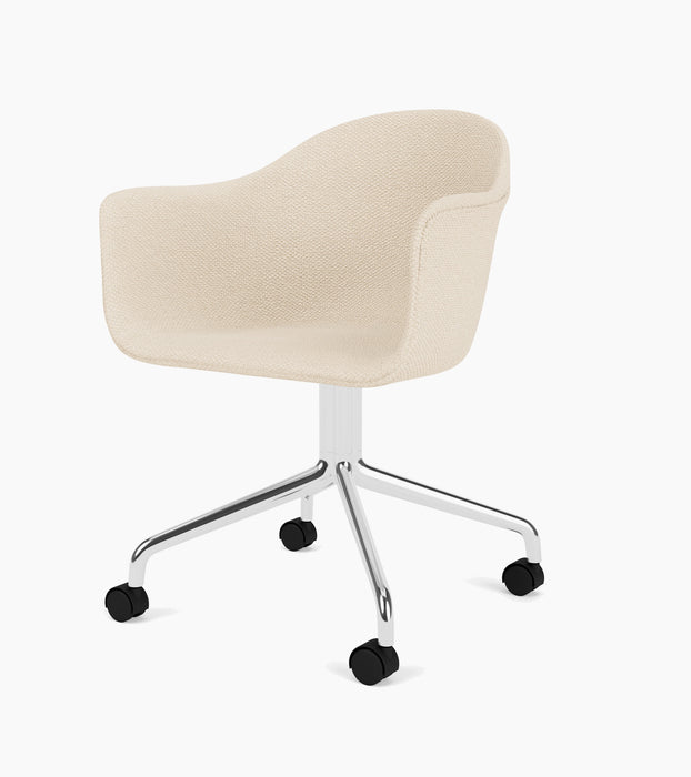 Harbour Dining Chair, Polished Aluminium Star Base w/Casters - Logan Jasmine