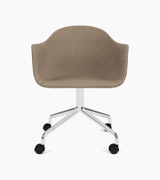 Harbour Dining Chair, Polished Aluminium Star Base w/Casters - Logan Flint