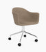 Harbour Dining Chair, Polished Aluminium Star Base w/Casters - Logan Flint