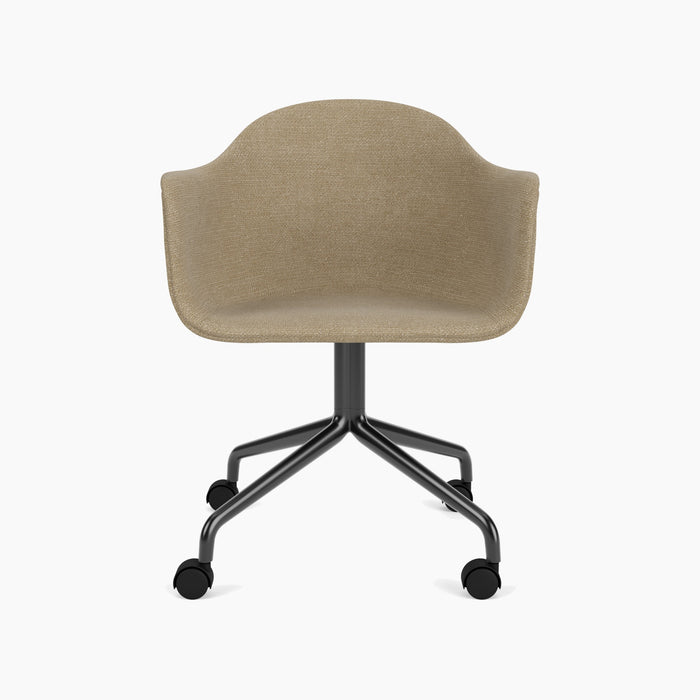 Harbour Dining Chair, Black Star Base w/Casters - Audo Bouclé 02