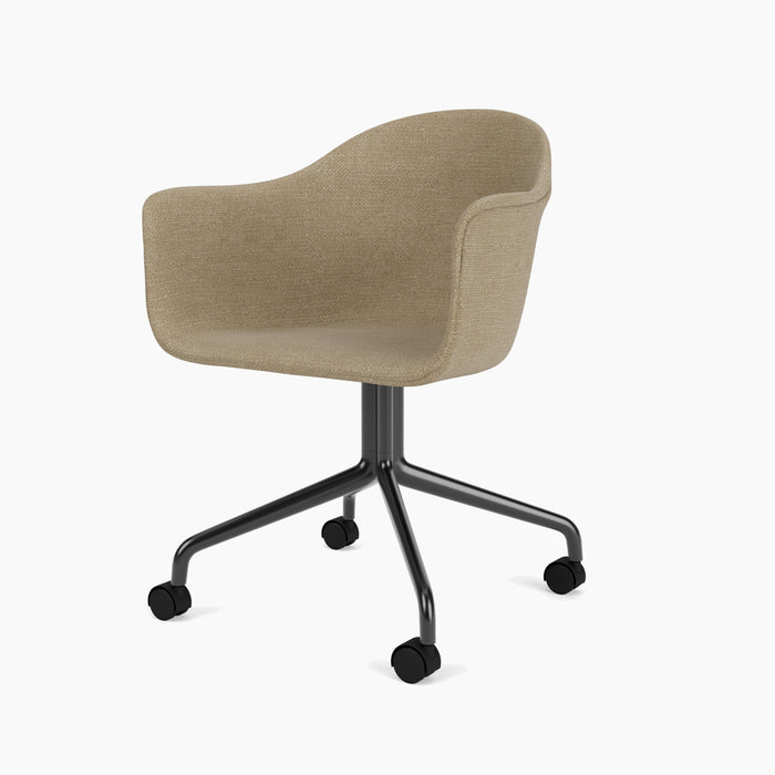 Harbour Dining Chair, Black Star Base w/Casters - Audo Bouclé 02