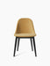 Front view of the Harbour Side Dining Chair with a textured, mustard-yellow upholstered seat on a black oak base.