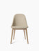 Front view of the Harbour Side Dining Chair with a beige bouclé upholstered seat and natural oak legs on a white background.
