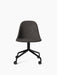 Harbour Side Dining Chair with a dark grey upholstered seat on a black metal four-star swivel base with casters.