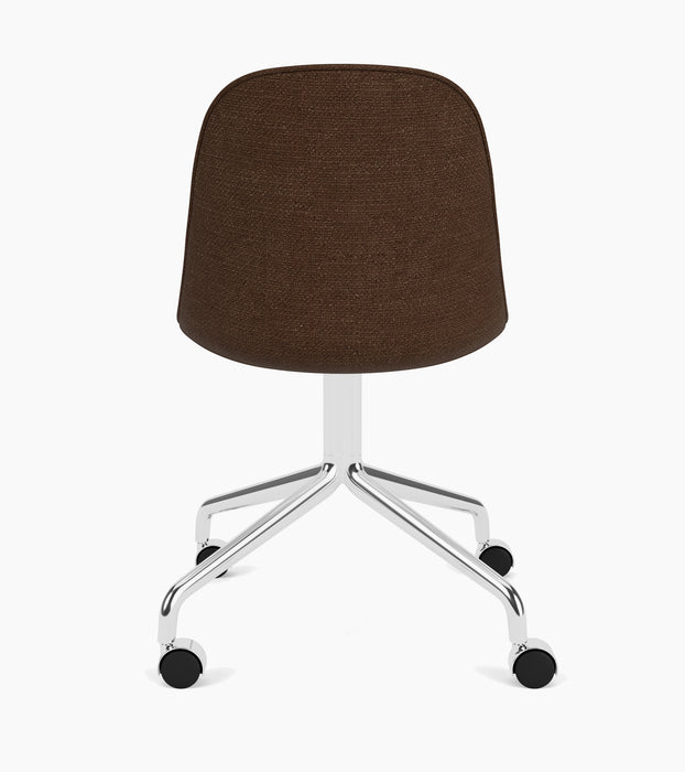 Harbour Side Dining Chair, Polished Aluminium Star Base w/Casters - Audo Bouclé 07