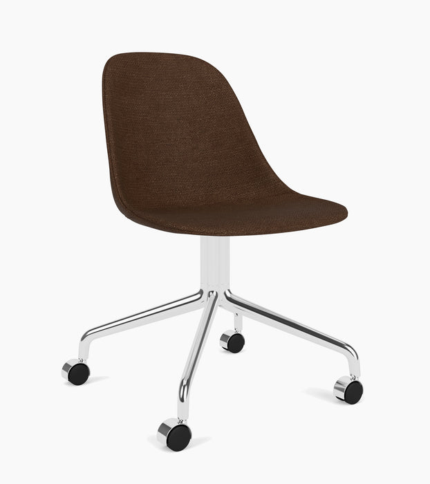Harbour Side Dining Chair, Polished Aluminium Star Base w/Casters - Audo Bouclé 07