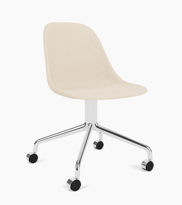 Harbour Side Dining Chair, Polished Aluminium Star Base w/Casters - Logan Jasmine