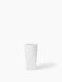 A white, sculptural Ignus Flameless Candle made from matte bone china, shown from the front against a plain white background.