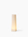 A single, tall Ignus Flameless Candle, lit up to cast a warm glow. It has a square base and is shown on a white background.