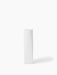A tall, white, sculptural Ignus Flameless Candle with a rectangular base and round top, pictured against a white background.