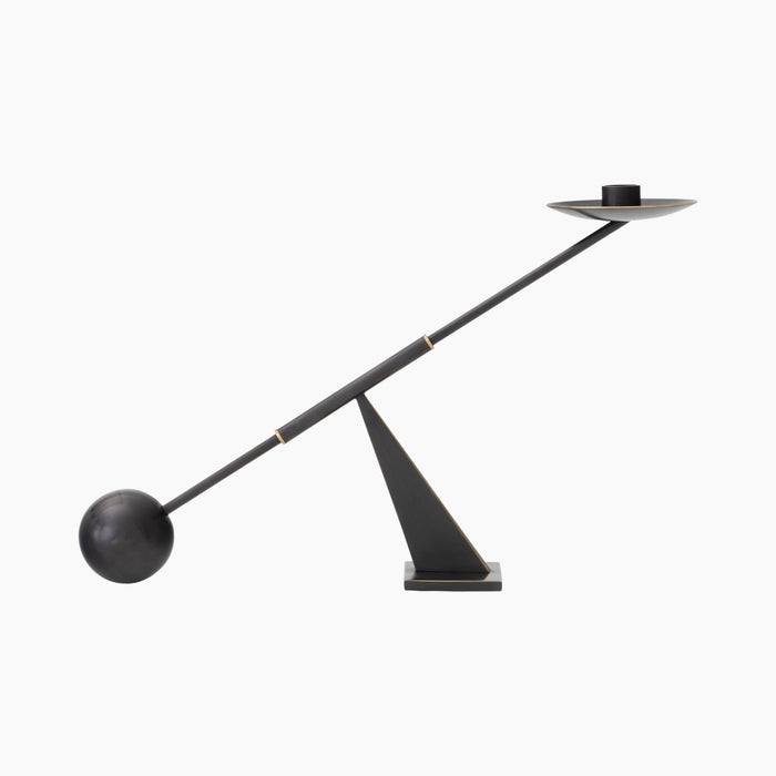 Interconnect Candle Holder, Small - Bronzed brass
