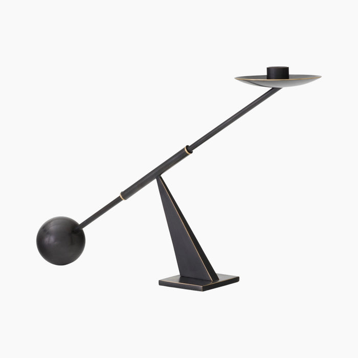 Interconnect Candle Holder, Small - Bronzed brass