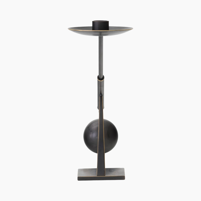 Interconnect Candle Holder, Small - Bronzed brass