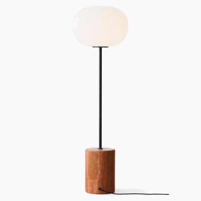 JWDA Floor Lamp - Red Travertine Stone | Bronzed Brass