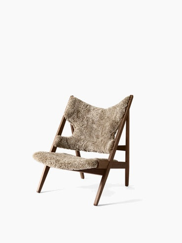 Knitting Lounge Chair, Sheepskin - Walnut