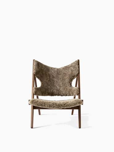Knitting Lounge Chair, Sheepskin - Walnut