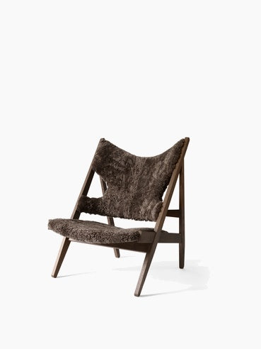 Knitting Lounge Chair, Sheepskin - Dark Stained Oak