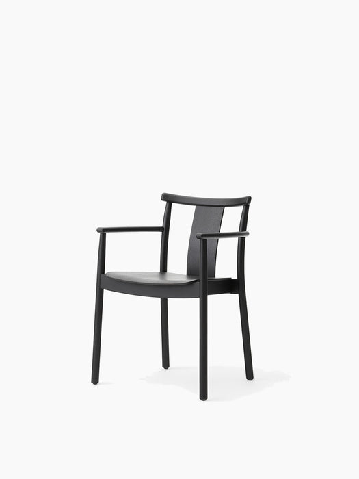 Merkur Dining Chair w/Armrests - Black Oak