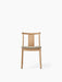 Merkur Dining Chair in natural oak with a light grey upholstered seat, shown from the front against a white background.