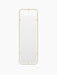 Front view of the Nimbus Rectangular Mirror in polished brass, showing its rounded corners and decorative frame details.