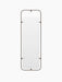 A front-on view of the Nimbus Mirror, Rectangular. The full-length mirror has rounded corners and a slim bronzed brass frame.