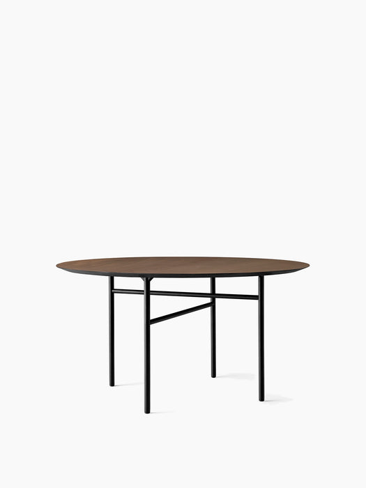 Snaregade Dining Table, Round - Black | Dark Stained Oak