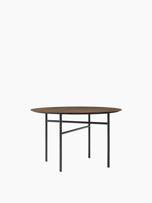 Snaregade Dining Table, Round - Black | Dark Stained Oak