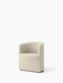 Angled view of the Tearoom Club Chair with a loose cover in light-coloured, textured Logan Jasmine fabric.