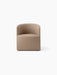 Front view of the Tearoom Club Chair with Loose Cover in Logan Flint fabric, with a low profile and curved backrest.