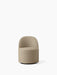 Front view of the Tearoom Club Chair with Swivel, featuring a rounded silhouette and a loose cover in sand Logan fabric.