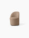 Angled view of the Tearoom Club Chair with Swivel and loose cover, upholstered in textured, light brown Logan Flint fabric.