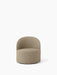 Front view of the Tearoom Lounge Chair with Swivel and Loose Cover, upholstered in textured, sandy-beige Logan Sand fabric.