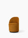 Tearoom Club Chair with Swivel Return in mustard yellow upholstery, featuring a curved back and a black swivel base.