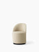 Tearoom Club Chair, Swivel w/ Return, with a curved back and light beige Hallingdal fabric, on a black swivel base.