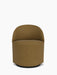A front view of the Tearoom Club Chair, Swivel w/ Return, featuring a curved back and mustard-coloured textured upholstery.
