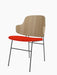 The Penguin Dining Chair with natural oak backrest, orange Hallingdal 65 seat, and a slim black metal frame.