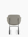 Back view of The Penguin Rocking Chair, Fully Upholstered in grey Re-wool 218 fabric with a black powder-coated steel frame.