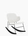 A Penguin Rocking Chair fully upholstered in light grey Hallingdal 65 fabric, with a black steel frame and rockers.