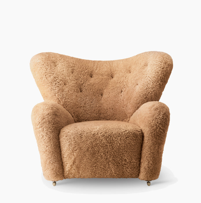 The Tired Man Lounge Chair, Sheepskin - Sheepskin Honey