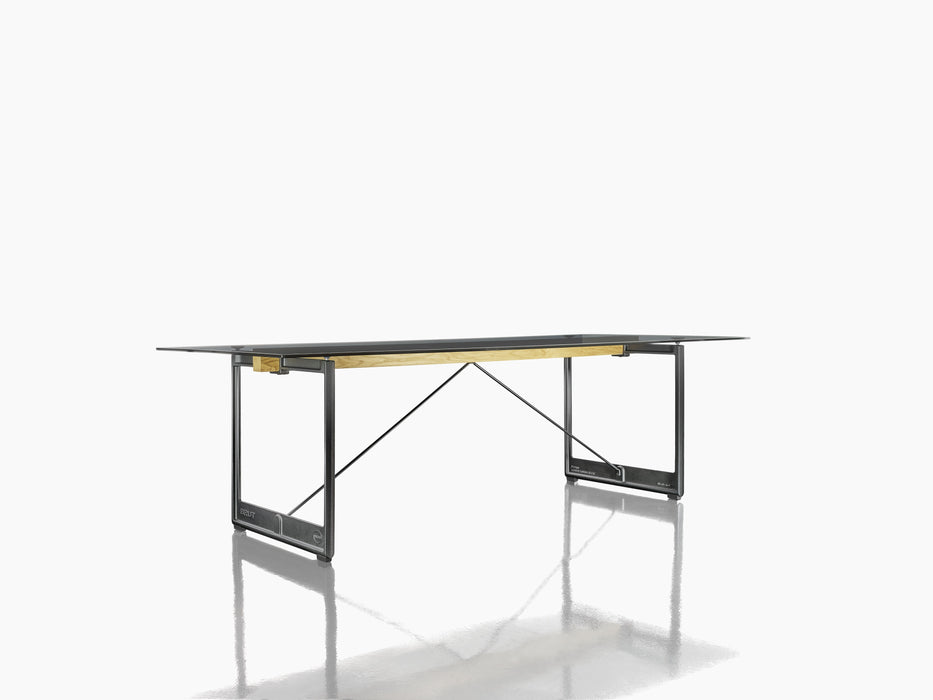Brut Dining Table anthracite fume glass grey smoke - studio