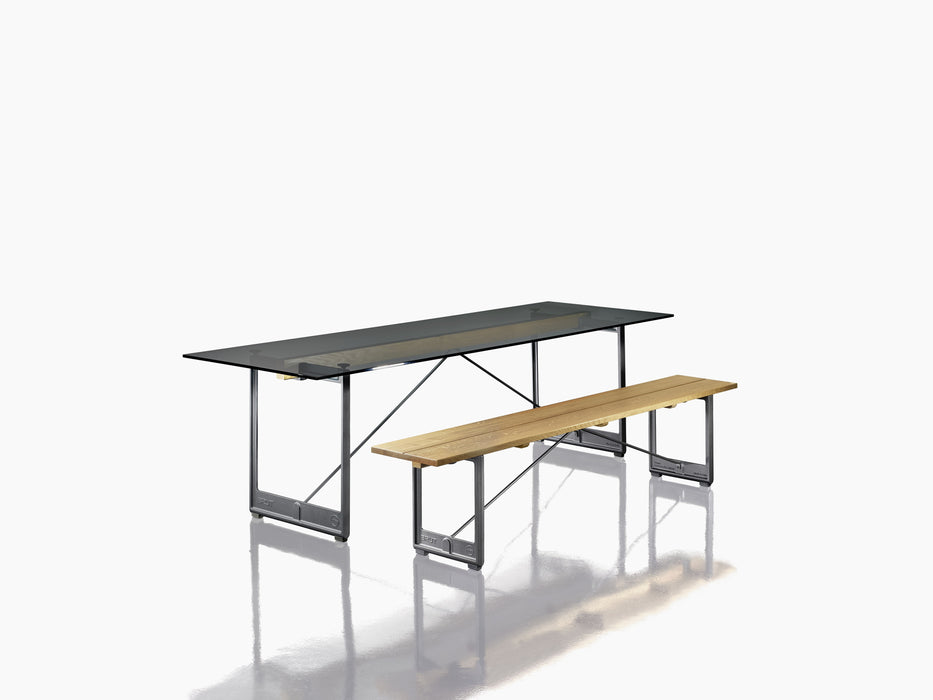Brut Dining Table anthracite fume glass grey smoke - studio
