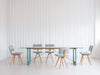 Brut Dining Table ash clear glass green oak tinted - ambient