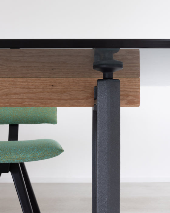 Brut Dining Table anthracite ash black glass grey smoked - ambient