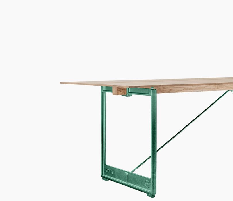 Brut Dining Table - Green / Natural Oak - studio